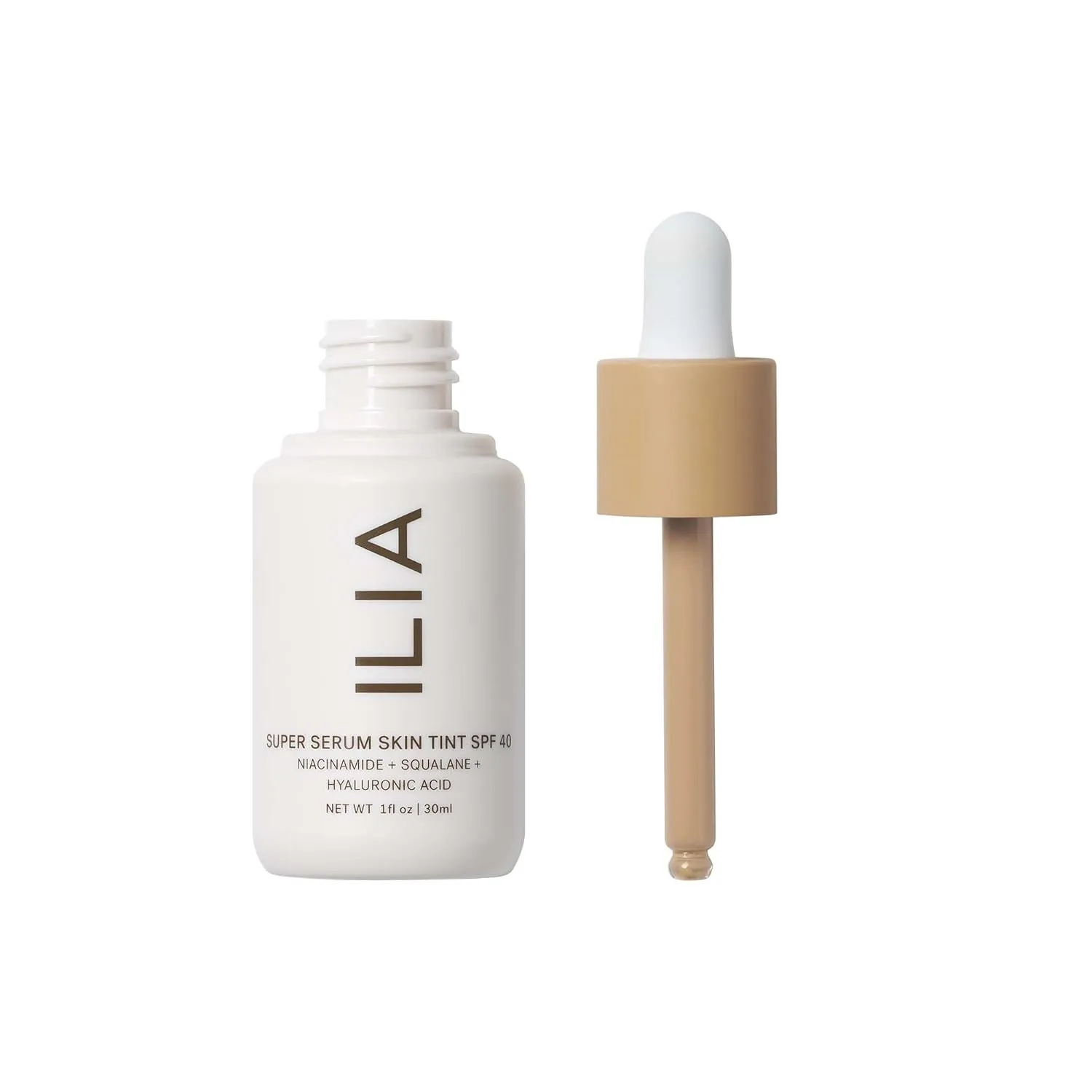 ILIA - Super Serum Skin Tint SPF 40 | Non-Comedogenic, Vegan, Lightweight to Help Against Blue Light,   Pollution while Hydrating, Smoothing,   Refining (Bom Bom ST5, 1 fl oz | 30 ml)