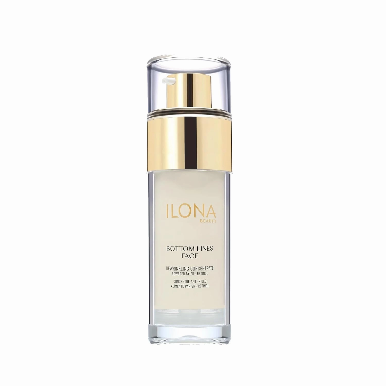 ILONA Bottom Lines Face | Brightening and Exfoliating Facial Gel for Deep Wrinkle Reduction | Powered by SR  Retinol with RNA/DNA, Shea Butter, Hydrolyzed Proteins & Vitamin C | 1.0 oz