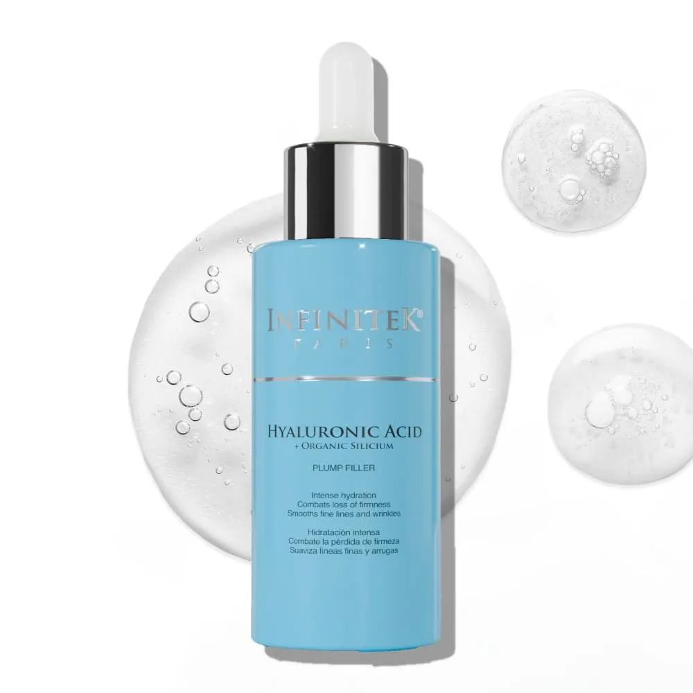 Infinitek Paris Skin Care Organic Facial Hyaluronic Acid Serum - 1 Fl Oz, Hydrating Face Serum - Premium Anti-Aging Moisturizer Hyaluronic Acid with Organic Silicon for Radiant Skin