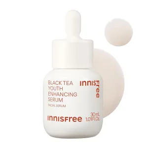 innisfree Black Tea Youth Enhancing Serum, Korean Serum with Niacinamide for Firming and Glow
