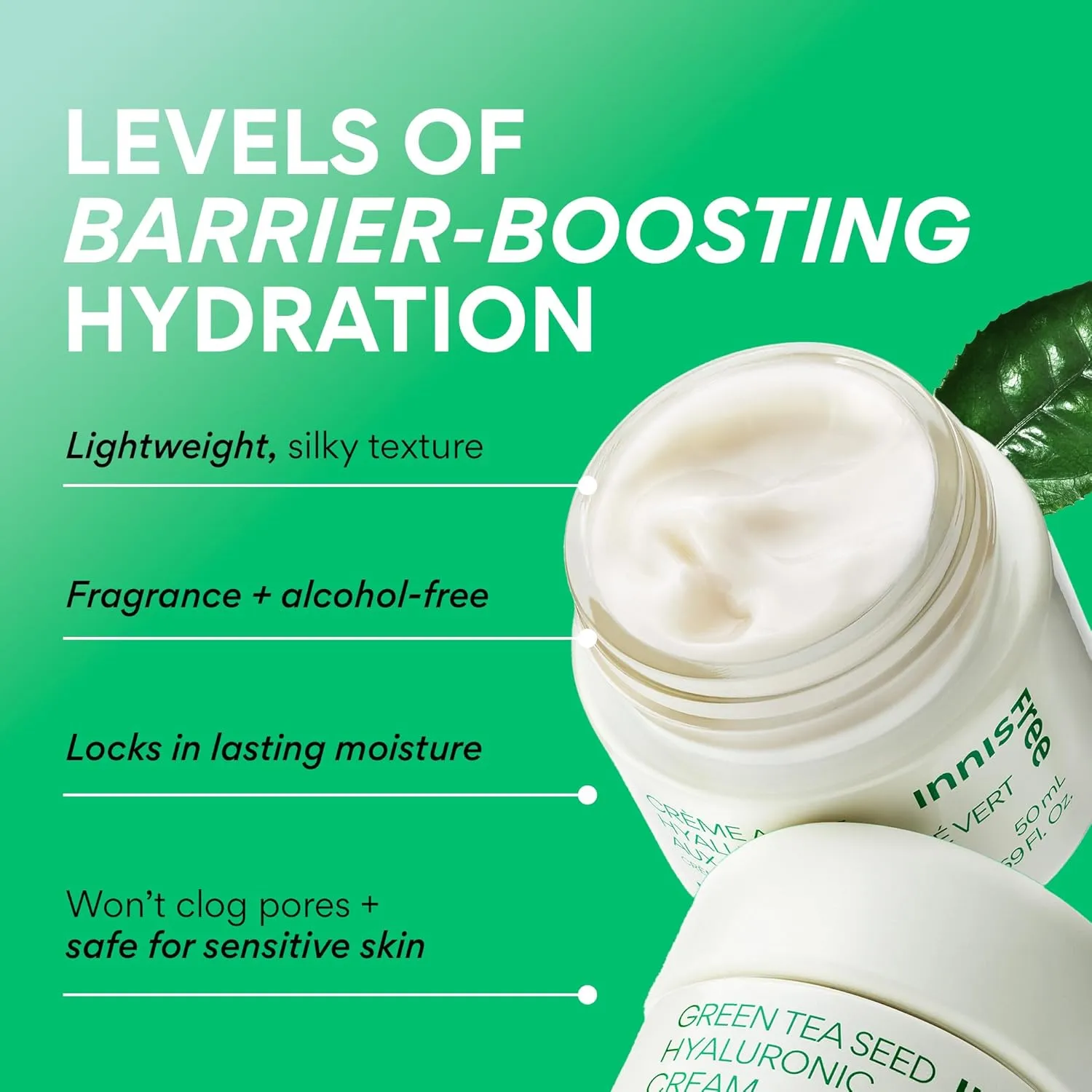 innisfree Green Tea Seed Hyaluronic Serum with Panthenol and Niacinamide, Korean Face Serum for Hydration and Glow