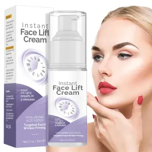 Instant Face Lift Cream, Lift Tightening Cream with Plant Extract, Anti-Aging Serum for Neck & Eyes, Smooths Fine Lines, Wrinkles & Firms Loose Skin, Reduces Puffiness, Visible Results in Minutes
