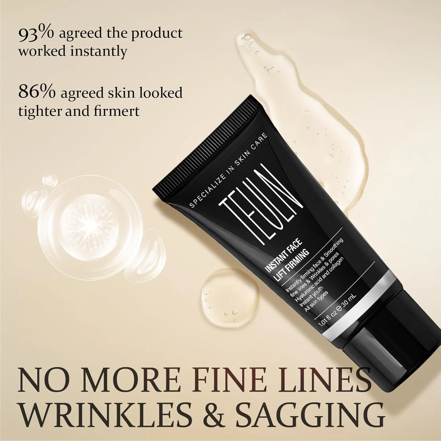 Instant Face Lift Cream,Instant Face Tightener, Smoothing Fine Lines, Wrinkles and Pores 1.01oz