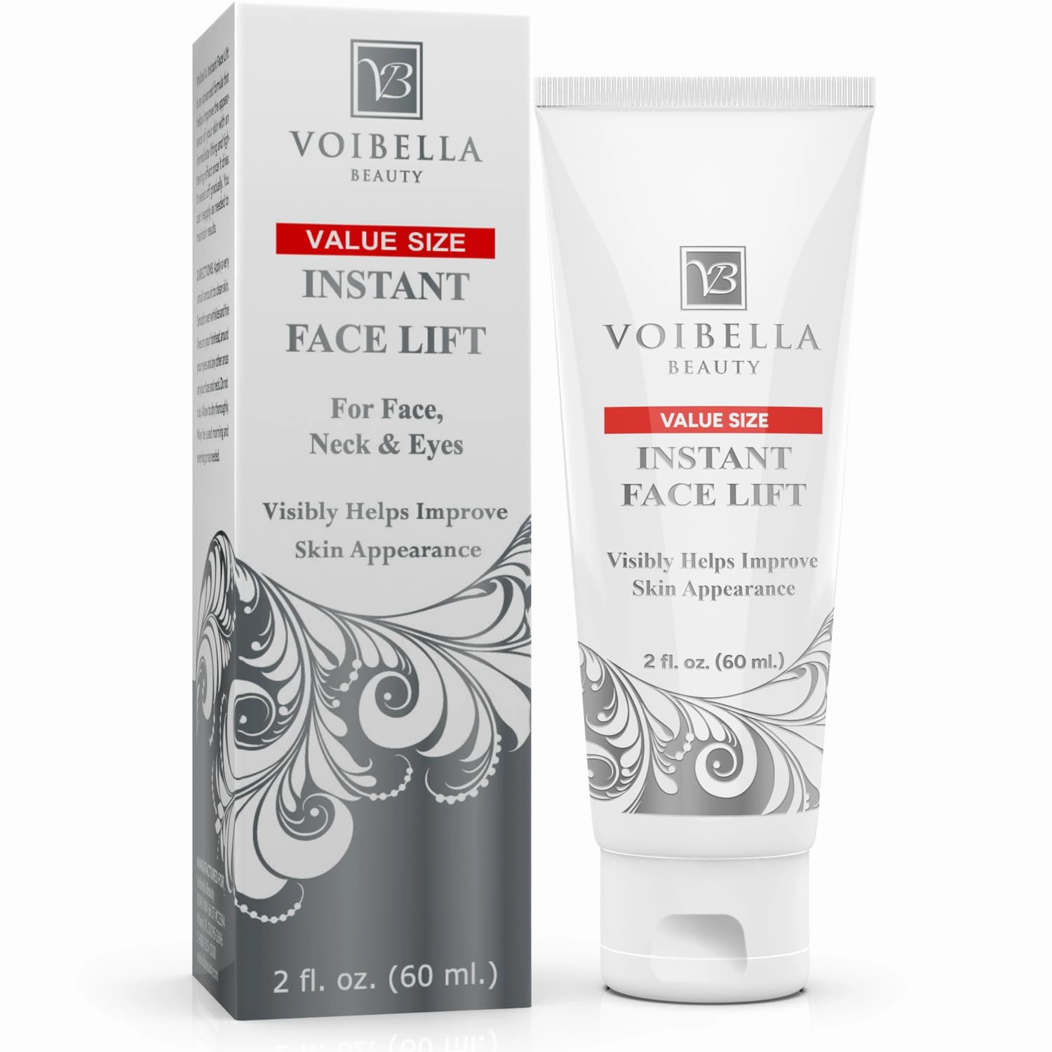 Instant Face Lift Cream 2 oz - Best Eye, Neck, Face Tightening, Lifting & Firming Serum To Smooth Appearance, Hide Loose Sagging Skin, Puffiness, Fine Lines & Wrinkles in Mins (Peptides & Stem Cells)