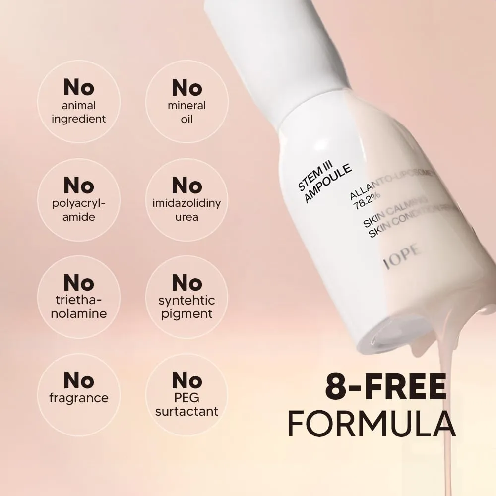 IOPE STEM III Face Serum - Anti-aging Facial Ampoule with Liposome & Niacinamide, Dermatologically Tested for Daily Hydrating and Firming, Fine Lines Wrinkle Care, Korean Skincare, 1.69 Fl Oz