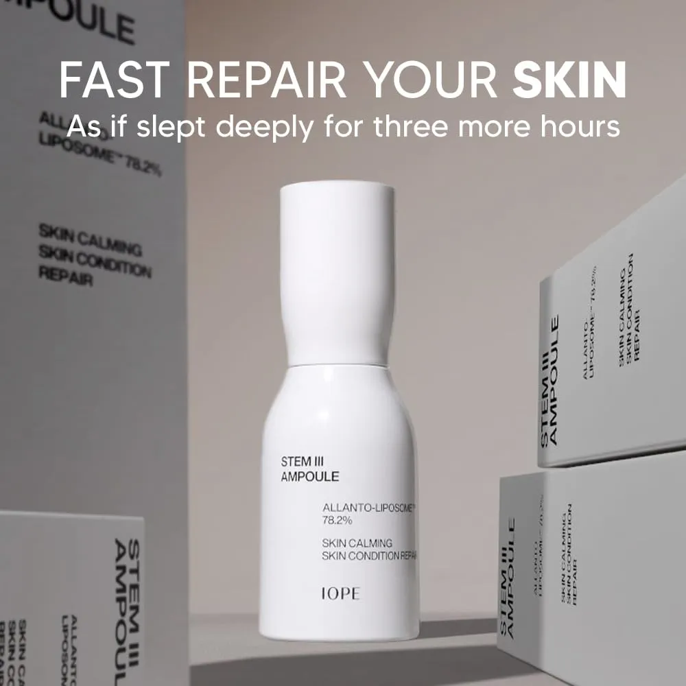 IOPE STEM III Face Serum - Anti-aging Facial Ampoule with Liposome & Niacinamide, Dermatologically Tested for Daily Hydrating and Firming, Fine Lines Wrinkle Care, Korean Skincare, 1.69 Fl Oz