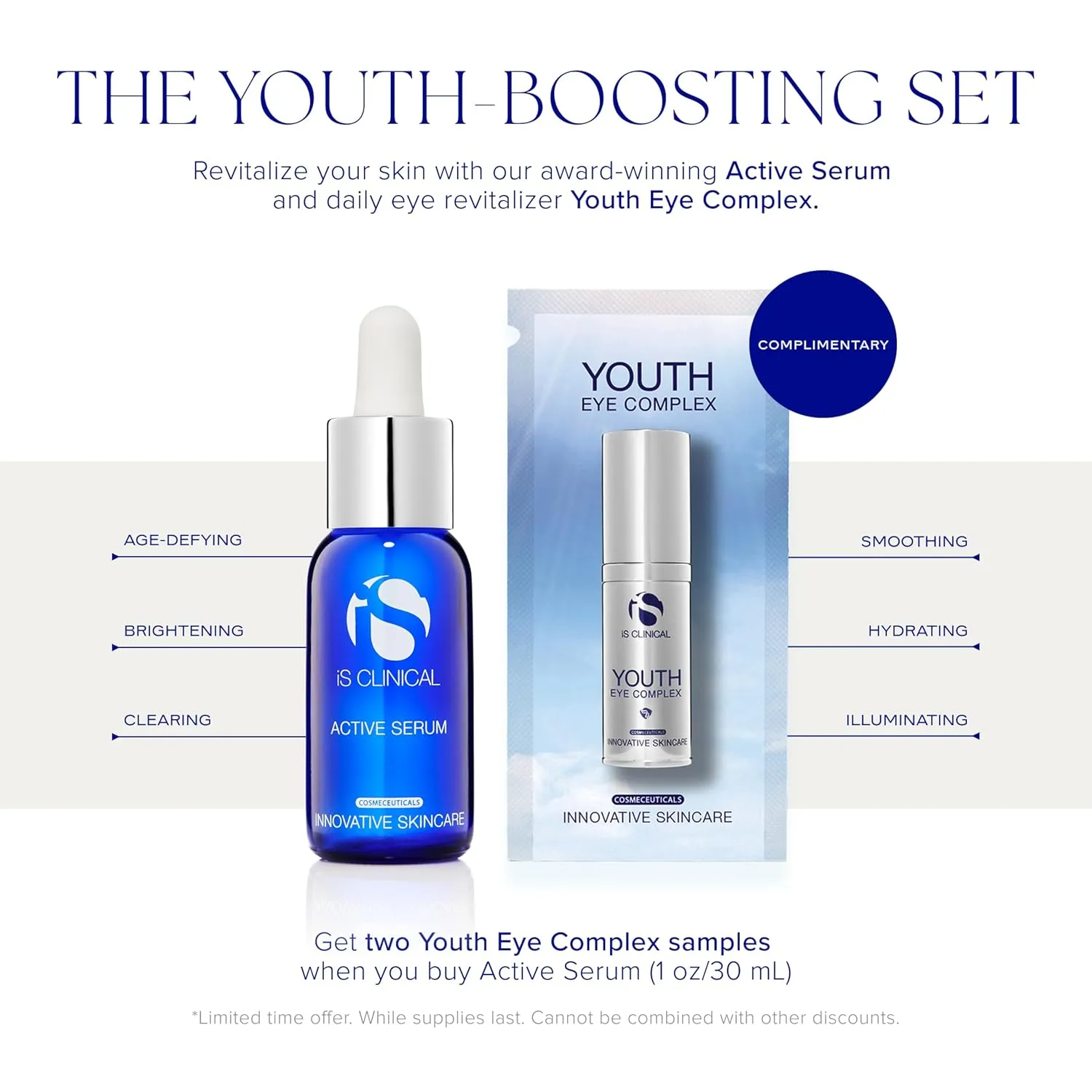 iS CLINICAL Active Serum - Visibly evens skin tone, Excellent for acne-prone skin, Anti-Aging Face Serum