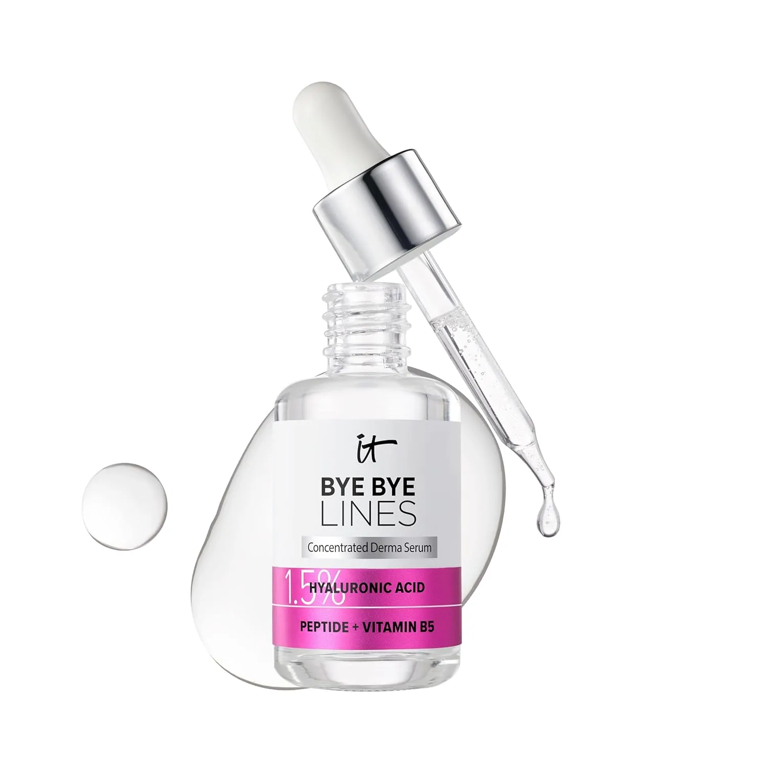 IT Cosmetics Hyaluronic Acid Serum Visibly Plumps Skin & Smooths Lines In 2 Weeks - With Peptide   Vitamin B5 - Vegan Formula - 1 fl oz