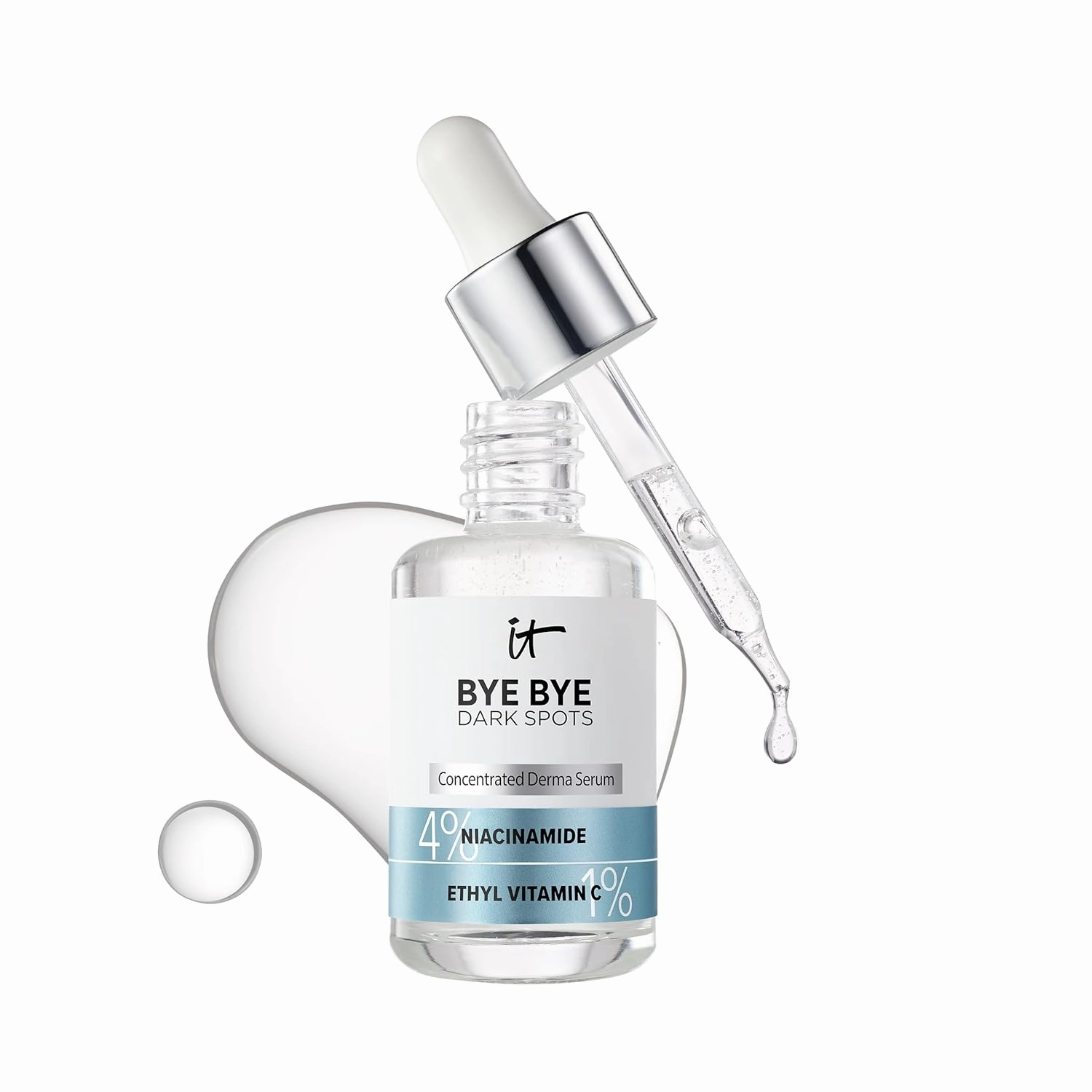 IT Cosmetics Bye Bye Dark Spots 4% Niacinamide Serum - Visibly Reduces Dark Spots & Improves Skin Clarity In 8 Weeks - Facial Serum with 1% Ethyl Vitamin C - For All Skin Types - 1 Fl. Oz