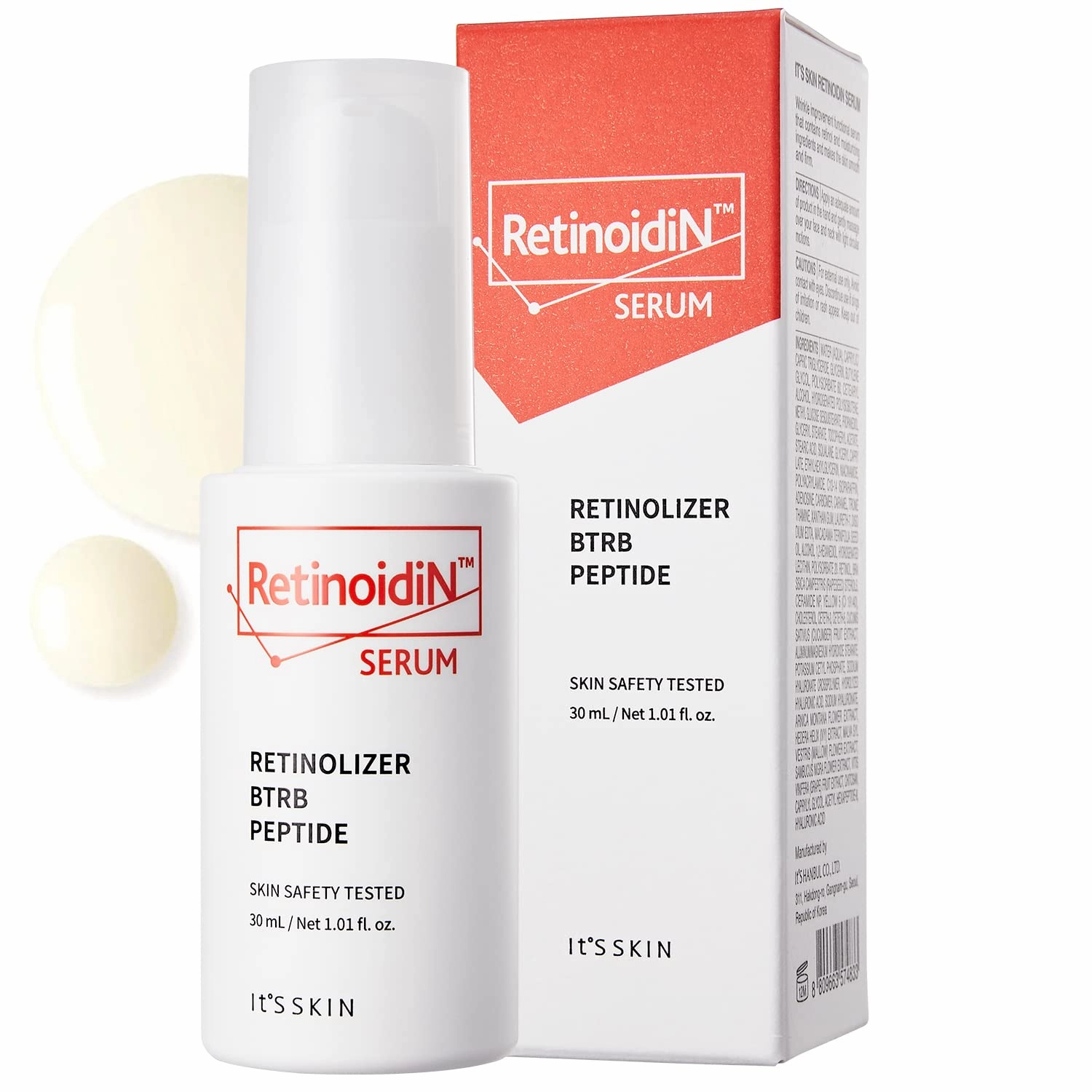 It'S SKIN Retinoidin Serum - Retinol Anti Aging Serum - Smooth Wrinkles & Fine Lines - Firming & Moisturizing with Adenosine, Hyluronic Acid, Peptides, Niacinamide and Ceramide, 1.01 fl.oz.