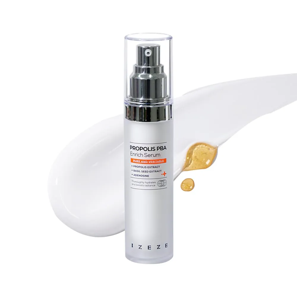 IZEZE PROPOLIS PBA Enrich Serum 1.01 fl.oz, 30ml | Rich Nourishment, Deep Hydration, Korean Skin Care Niacinamide Serum