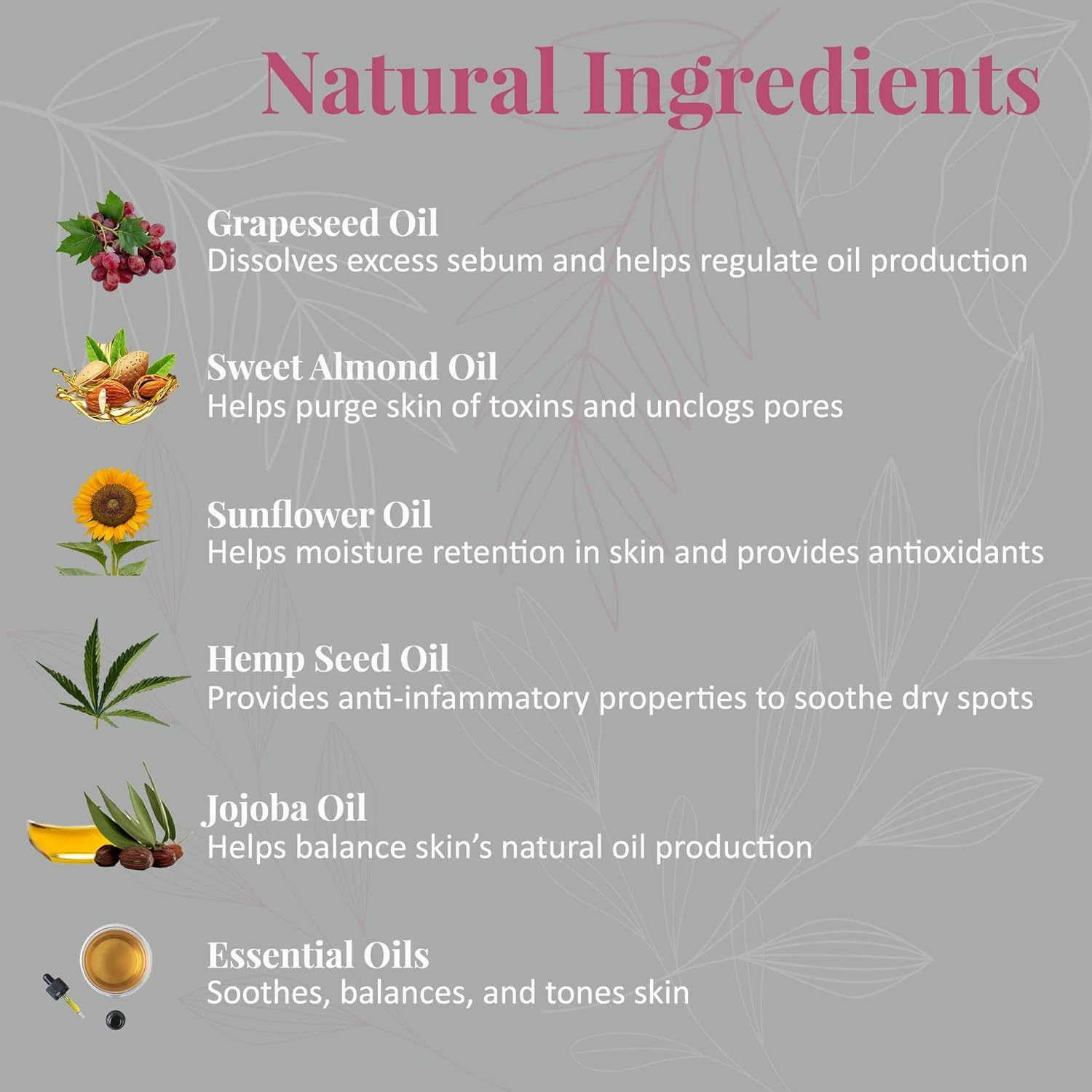 J&L Naturals | Face & Body Oil for Oily, Sensitive, Dry, Combination, Mature, & Dull Skin Types | With Jojoba Oil, Grapeseed Oil, Sunflower Oil (1 Fl Oz (Pack of 5), Balance (oily, combination))