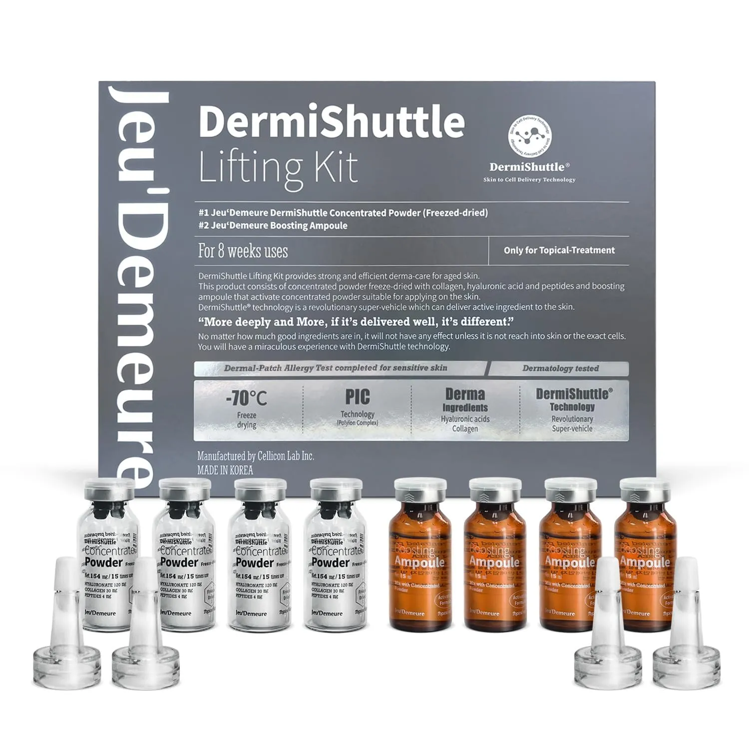 JEU'DEMEURE Collagen, Peptide, Hyaluronic Acid Serum, Instant Face Lift Korean skin care Serum for Anti-Aging, Microneedling, Skin-Firming, Brightening, Hydrating for Face & Eye (without microneedle)