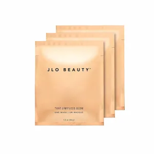 JLO BEAUTY That Limitless Glow Face Mask, Skin Care Sheet Mask Infused with Glow Serum for Moisturizing, Deep Hydration, Helps Tighten & Lift, For All Skin Types, 2-Piece Facial Mask Sheets, 3 Pack