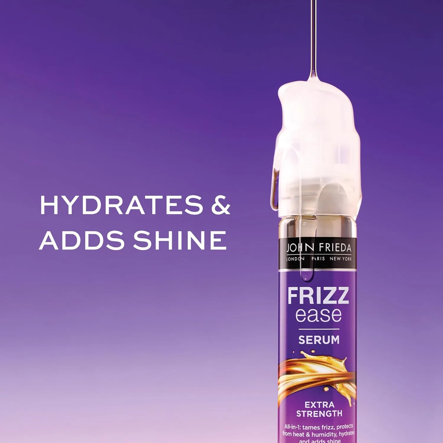 John Frieda Frizz Ease Extra Strength Hair Serum, Instantly Smooths for Healthy, Hydrated, Frizz-Free Hair, for Thick and Coarse Hair, with Argan   Coconut Oil for Heat Protection, 1.69 Oz, Pack of 2