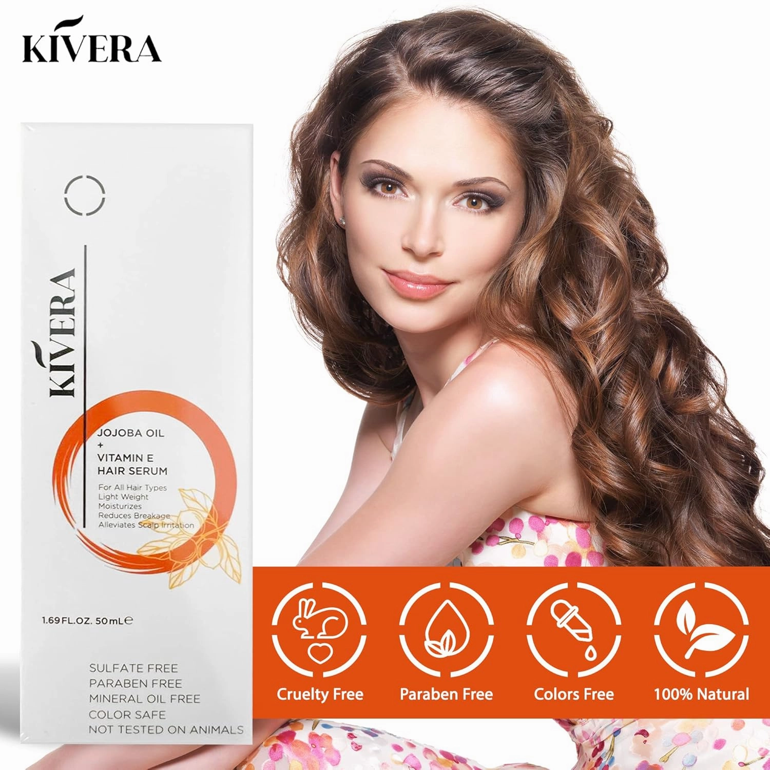 Jojoba Oil   Vitamin E Hair Serum - Hair Growth Serum for Thicker Hair - Hair Serum for Frizzy and Damaged Hair - Hair Smoothing Serum for Men & Women, 1 Pack