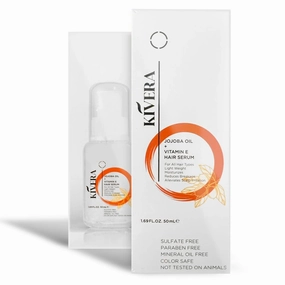 Jojoba Oil   Vitamin E Hair Serum - Hair Growth Serum for Thicker Hair - Hair Serum for Frizzy and Damaged Hair - Hair Smoothing Serum for Men & Women, 1 Pack