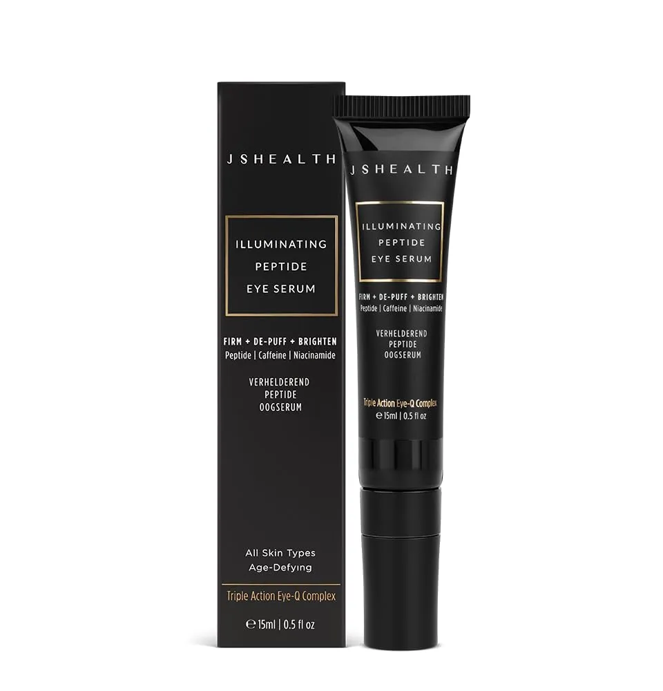 JSHealth Illuminating Peptide Eye Serum - Under Eye Brightener Serum with Peptides, Caffeine & Niacinamide - For Dark Circles, Bags & Wrinkles