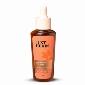 Just Herbs Radiant Glow Face Serum with 15% Vitamin C, Niacinamide & Glutathione Complex | For Even-toned & Radiant Skin | Radiant Skin in 28 Days| Mandarin, Saffron| All Skin Types