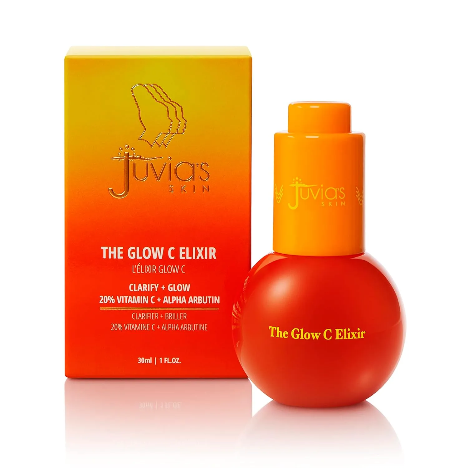Juvia's Place The Glow C Elixir - 20% Vitamin C Serum for Women w/Alpha Arbutin - Clarifying & Glowing Vitamin C Face Serum for Beautiful, Clear, Radiant Skin - Ideal for Skincare Routine - 1 Fl Oz