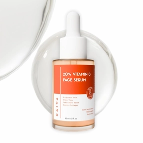 KAAIVAA 20% Vitamin C Serum for Face, with Niacinamide, Hyaluronic acid & Kojic acid face serum, For Skin Brightening, Vitamin C serum for oily skin, for women and men 30 ml