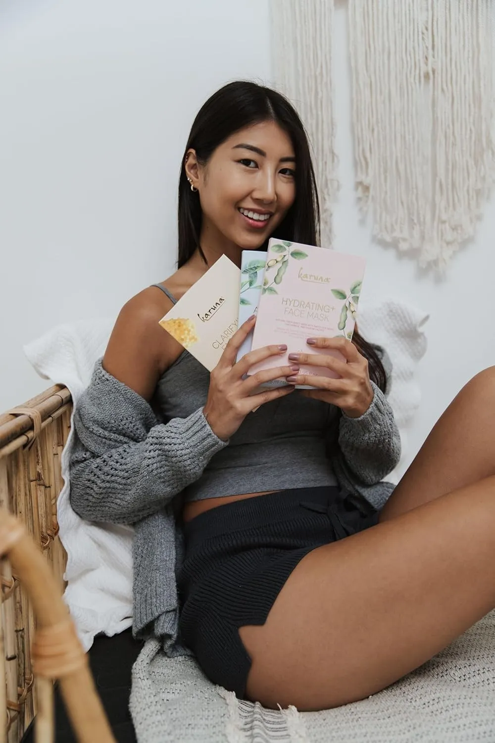 Karuna Skin - Face for All Eye & Face Mask Sets,Complete Eye & Sheet Masks Skincare Bundle, 6 Face Masks(Clarifying ,Hydrating ,Brightening ,Age-Defying  & Anti-Oxidant ) & 1 Renewal  Eye Sheet Mask