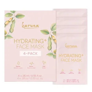 Karuna Skin - Hydrating  Sheet Masks for Well-Moisturized & Hydrated Skin, Glow-Enhancing Face Masks Skin Care Products, Hydrating Facial Masks with Natto, Niacinamide & Sodium Lactate, 4 Sheets