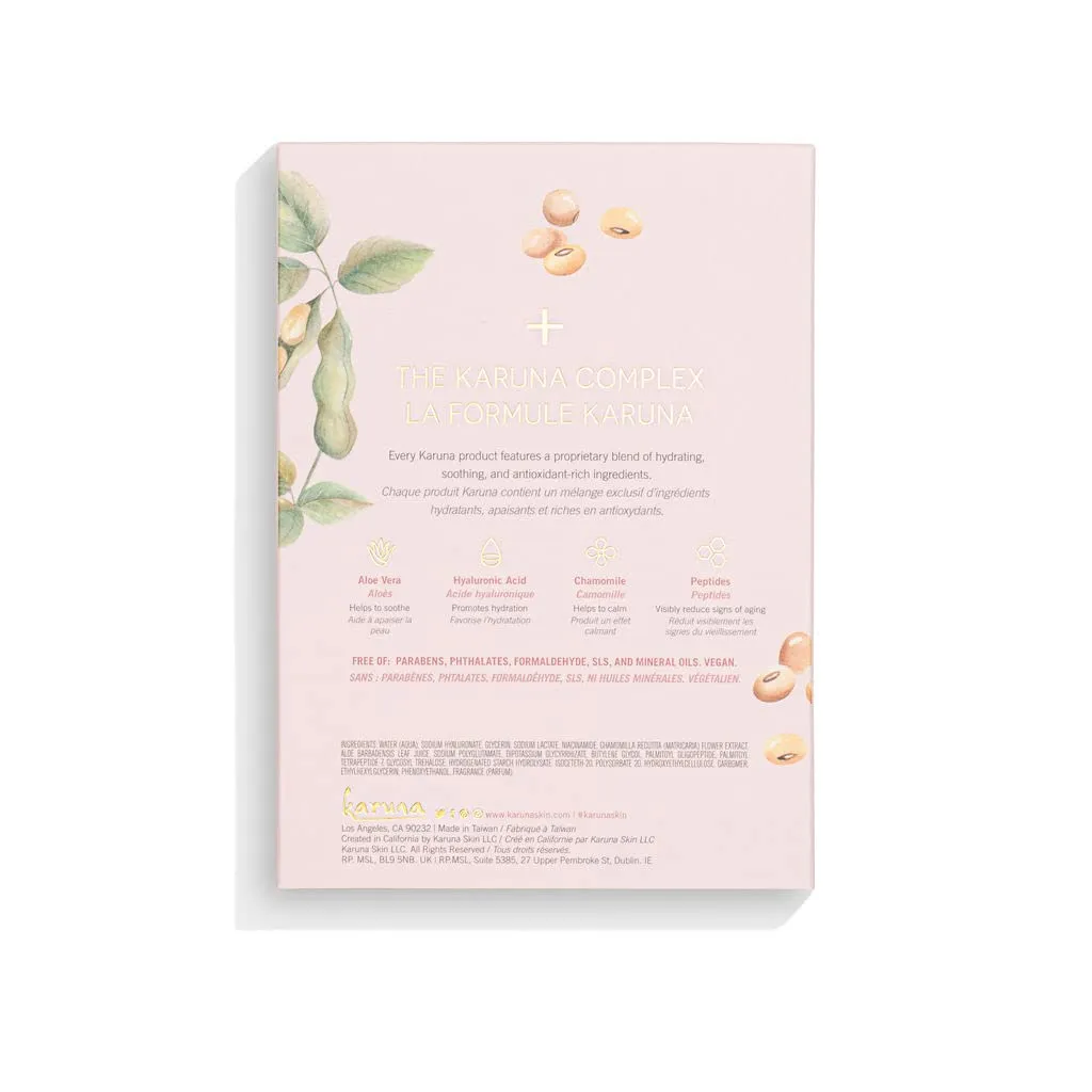 Karuna Skin - Hydrating  Sheet Masks for Well-Moisturized & Hydrated Skin, Glow-Enhancing Face Masks Skin Care Products, Hydrating Facial Masks with Natto, Niacinamide & Sodium Lactate, 4 Sheets
