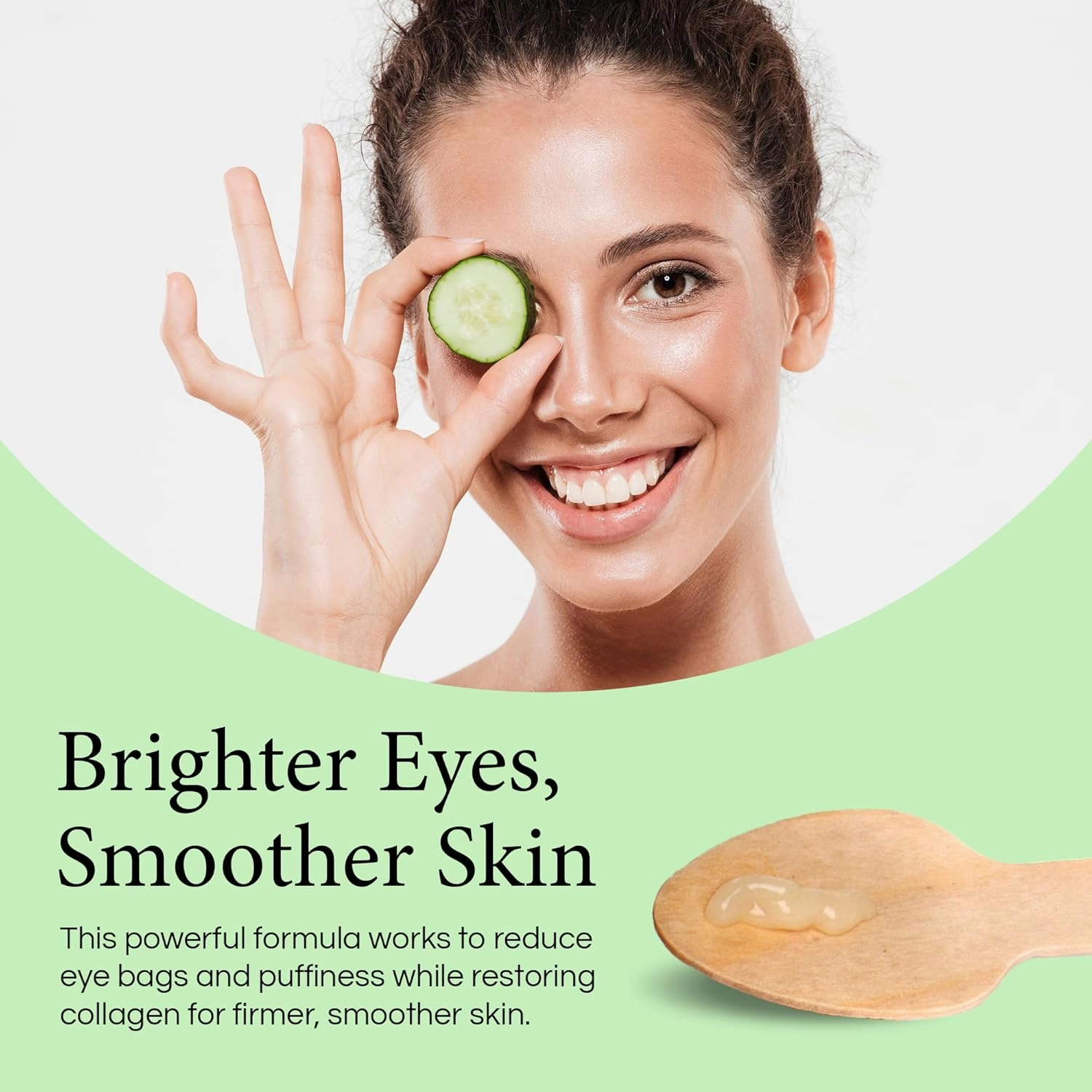 KBs Natural Creation Eye Serum - Targets Dark Circles, Under-Eye Puffiness, Crows Feet & Reduces Fine Lines & Wrinkles, Essential Eye Bags Treatment for Men & Women, Cucumber Scent, 10ml
