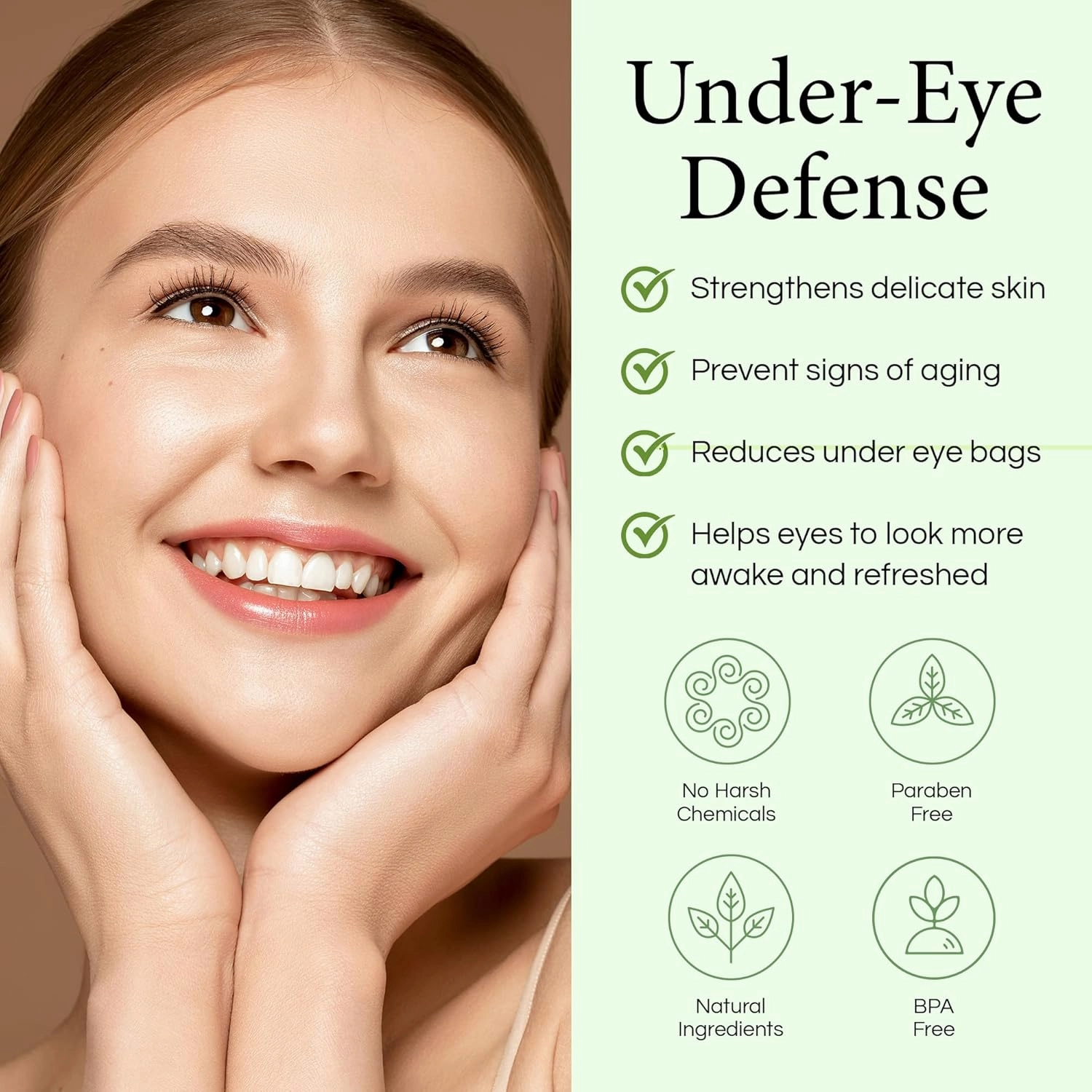 KBs Natural Creation Eye Serum - Targets Dark Circles, Under-Eye Puffiness, Crows Feet & Reduces Fine Lines & Wrinkles, Essential Eye Bags Treatment for Men & Women, Cucumber Scent, 10ml
