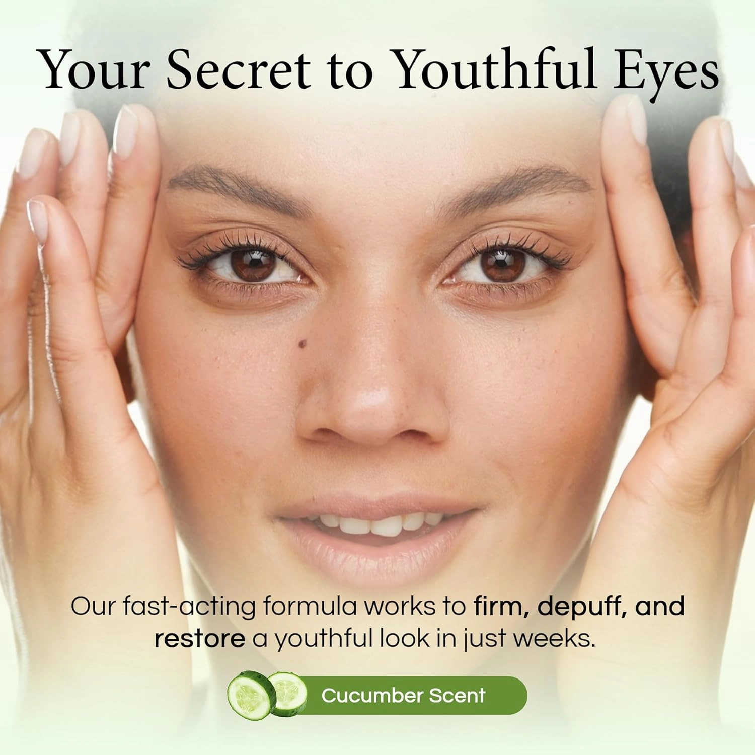 KBs Natural Creation Eye Serum - Targets Dark Circles, Under-Eye Puffiness, Crows Feet & Reduces Fine Lines & Wrinkles, Essential Eye Bags Treatment for Men & Women, Cucumber Scent, 10ml