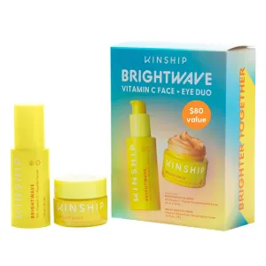 Kinship Brightwave Vitamin C Face   Eye Duo - 10% Vitamin C Serum (1 Fl Oz)   Brightening Eye Cream (0.5 Oz) | Fade Dark Spots - Reduce Fine Lines, Wrinkles, Dark Circles   Puffiness - All Skin Types