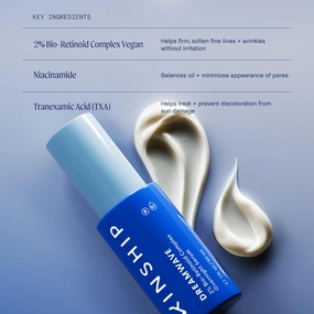 Kinship Dreamwave 2% Bio-Retinoid Overnight Renewal Serum - Retinol for Sensitive Skin - Smooth Wrinkles - Anti-Aging Niacinamide   Tranexamic Acid - Brighten, Moisturize, Reduce Redness (1 Oz)