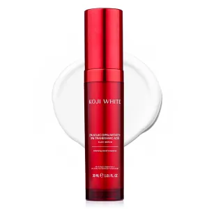 Koji White 2% Kojic Acid Dipalmitate   3% Tranexamic Acid Serum - Facial Serum for Women, Hydrating with Niacinamide - Vegan, Fragrance-Free, Unscented for Sensitive Skin & Uneven Tone - 1.01 Fl Oz