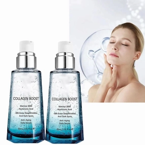 KORAN Advanced Collagen Boost Anti Aging Serum, Collagen Anti-Wrinkle Firming Hyaluronic Acid Face Serum- Koran Collagen,Wrinkle Reducing Collagen Serum for Sensitive Skin (2pcs)
