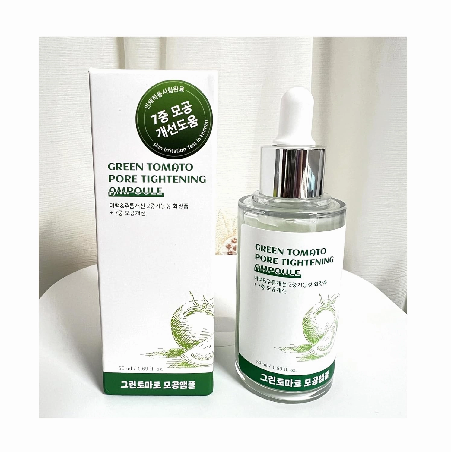 Korea Skincare Product_Easy Mind Green Tomato Pore Care Ampoule 50ml/ 1.69 fl.oz Face Moisturizer and Pore Minimization
