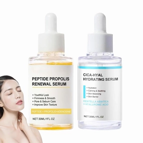 Korean Peptide Propolis Renewal Serum, Hydration & Wrinkle Renewal Serum, Anti-Aging Face Essence with Peptide Propolis Complex, for All Skin Types (Y B)