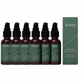 KRETE Hydrating Facial Serum for Men - Moisturize, Smooth, Hydrate, & Protect Your Skin In 30-Seconds, Oil-Free, All Skin Types with Apple Stem Cell Extract & Hyaluronic Acid - 1 Fl Oz (Pack of 6)
