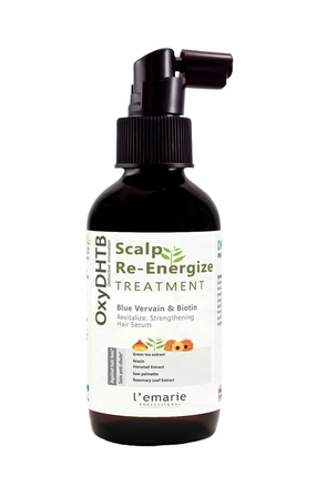 L'emarie Scalp & Hair Energizing Strengthening Hair Growth Serum Spray for Men and Women With Biotin, Pea Peptide, Caffeine, Vervain | Thicker and Stronger Hair (4 fl oz)