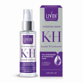 L.I.V.O.N. Professional Hydrating Hair Serum – 100ml | With Keratin, Hyaluronic Acid & Olive Oil | For Frizz-Free, Hydrated, Strong Hair | No Parabens, Sulphates or Mineral Oil | For Women & Men