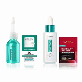 L'Oreal Paris Bright Reveal Exfoliant Peel   Niacinamide Serum, 1 kit