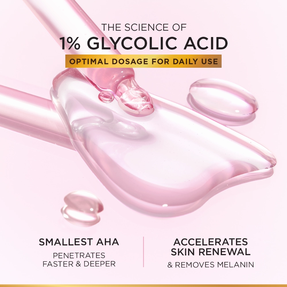 L'Oreal Paris Glycolic Bright Instant Glowing Serum, Reduces 57% Dark Spots, 30ml - Anti-Dark, Spot Brightening Face Serum
