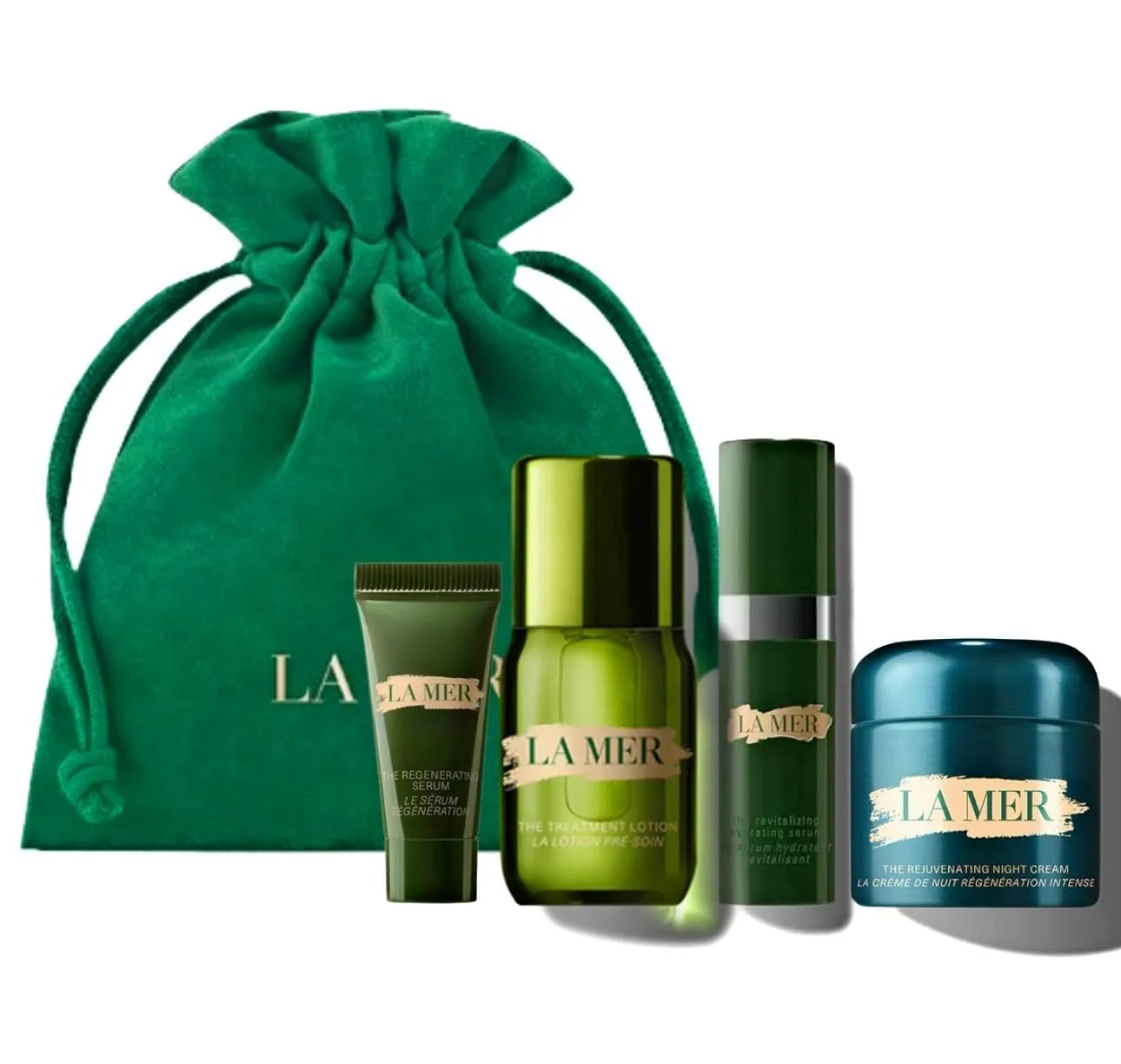 La Mer Skincare Travel Size Gift Set Moisturizing Night Cream, Intensive Revitalizing, The Treatment Lotion