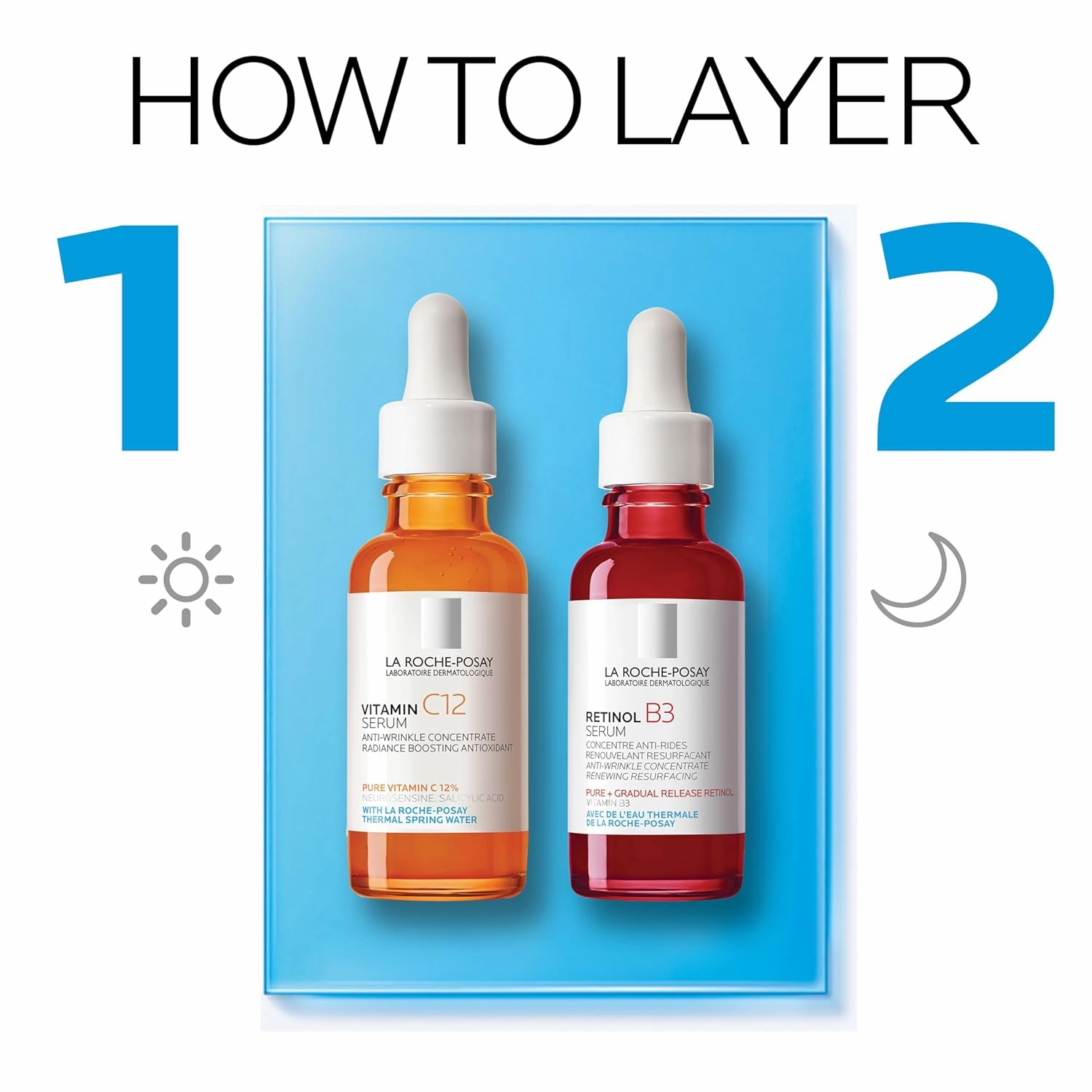 La Roche-Posay Pure 12% Vitamin C Serum For Face With Hyaluronic Acid & Salicylic Acid, Hydrating Face Serum, Boost Radiance & Reduce Wrinkles, 2 Formulas for Normal or Oily Skin Control