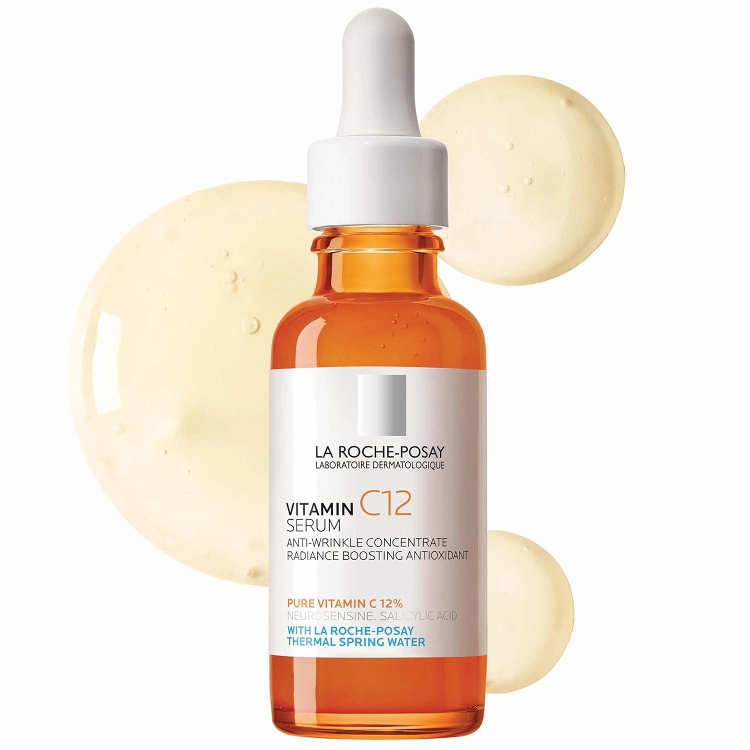 La Roche-Posay Pure 12% Vitamin C Serum For Face With Hyaluronic Acid & Salicylic Acid, Hydrating Face Serum, Boost Radiance & Reduce Wrinkles, 2 Formulas for Normal or Oily Skin Control