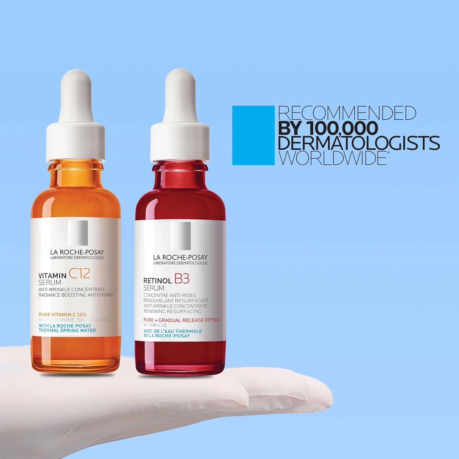 La Roche-Posay Pure 12% Vitamin C Serum For Face With Hyaluronic Acid & Salicylic Acid, Hydrating Face Serum, Boost Radiance & Reduce Wrinkles, 2 Formulas for Normal or Oily Skin Control