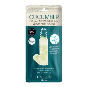 L'Action Paris Eye Bag Minimiser Serum, Natural Eye Serum with Cucumber Extract for Under-Eye Puffiness, Brightening Eye Serum Helps Improve Skin Elasticity and Hydration 10ml