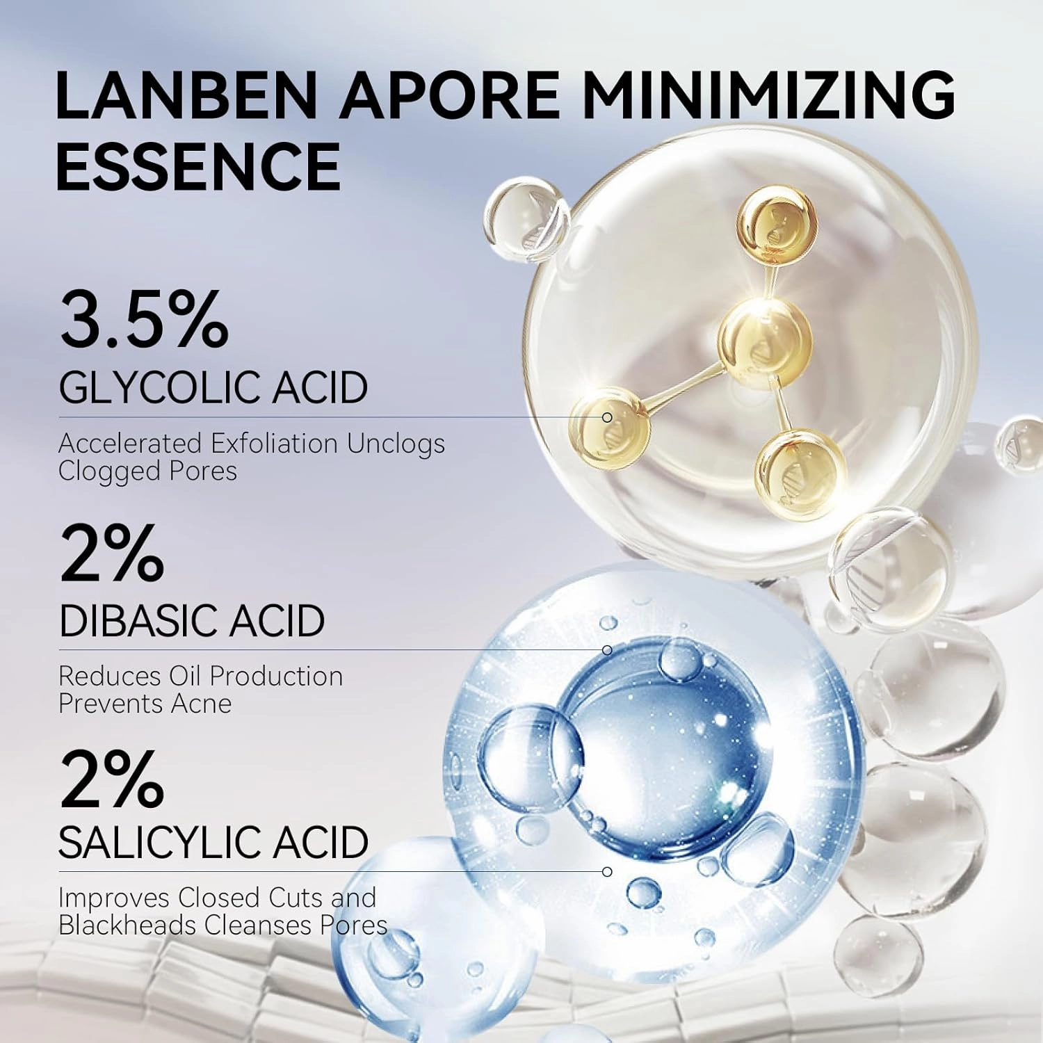 LANBENA 3-in-1 Blackhead Removal Set - Pore Strips (30g), Pore Minimizing Serum (30ml) & Removal Paper - Mask for Face, Minimizes Pores & Leaves Skin Fresh & Clean, Blackhead Remover