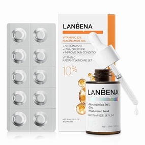 LANBENA Vitamin C Face Serum, Vitamin C Freeze Dried Powder   Niacinamide Serum, Anti Aging Serum, Vitamin C Serum for Moisturizing, Oil Control, Reduces Dullness and Anti Aging for All Skin