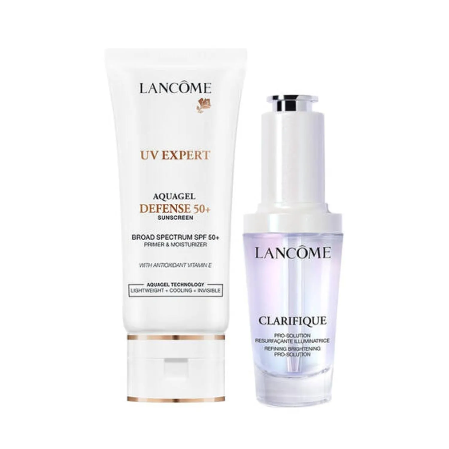 Lancôme Brightening Skincare Routine Duo - Clarifique Pro-Solution Face Serum & UV Expert Primer with SPF 50